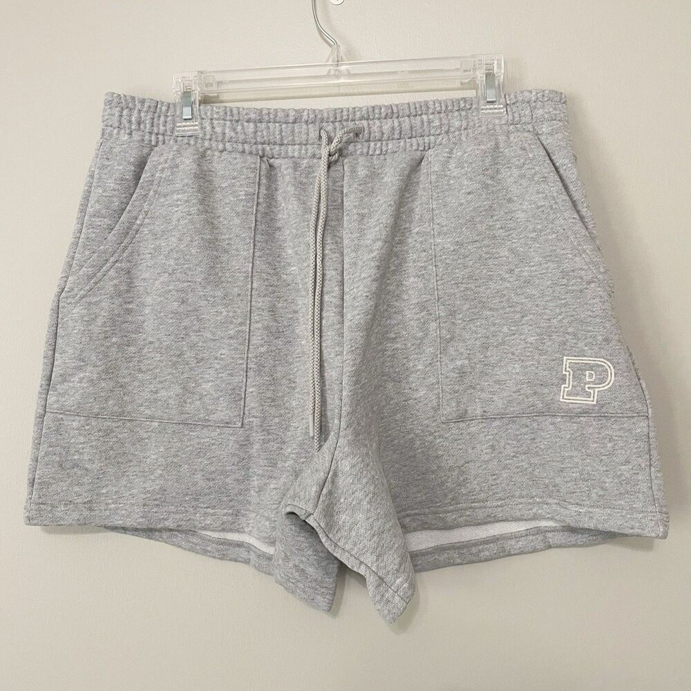Victoria's Secret Pink Size L Gray Drawstring Sweat Shorts Lounge Cozy